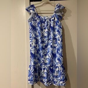 Caribbean Joe Kids Dress in Blue and White